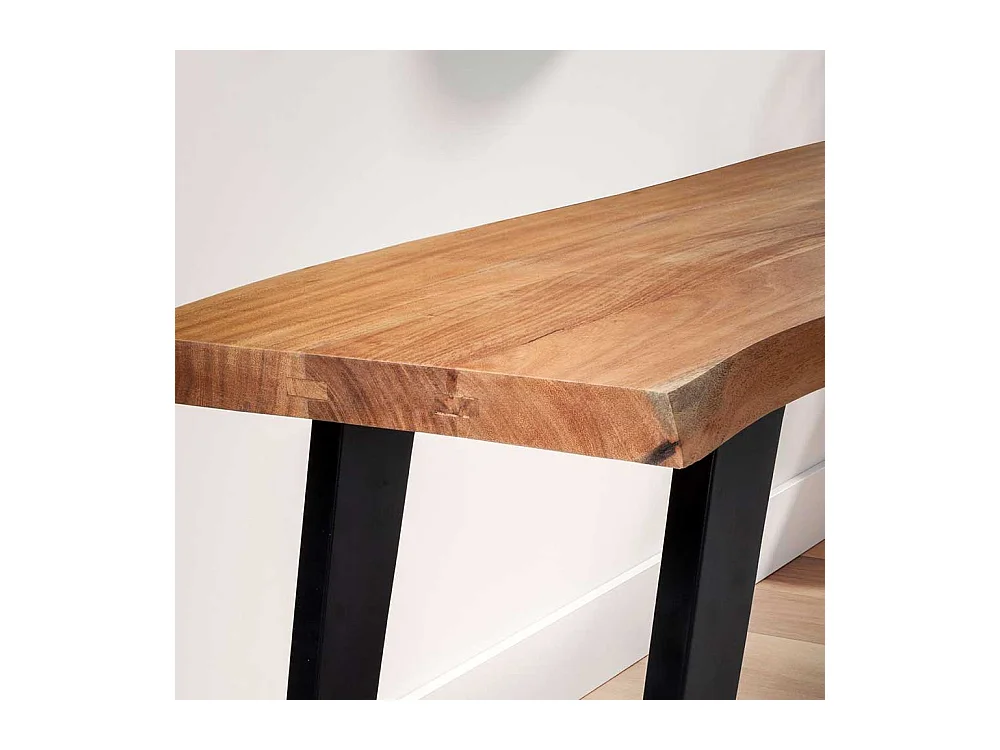 Garderoben Bank Flurbank aus Akazie Massivholz und Metall