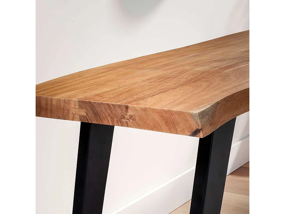 Garderoben Bank Flurbank aus Akazie Massivholz und Metall