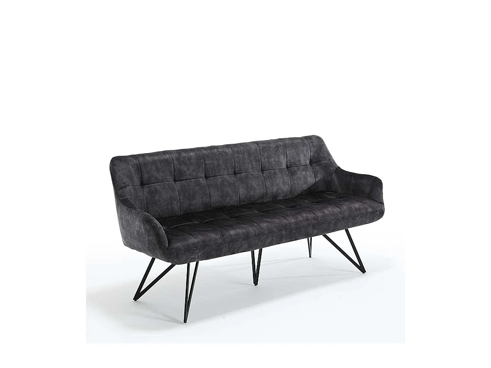 Esszimmersitzbank Velours modern in Anthrazit 180 cm breit