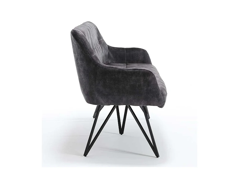 Esszimmersitzbank Velours modern in Anthrazit 180 cm breit