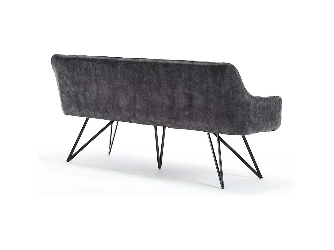 Esszimmersitzbank Velours modern in Anthrazit 180 cm breit