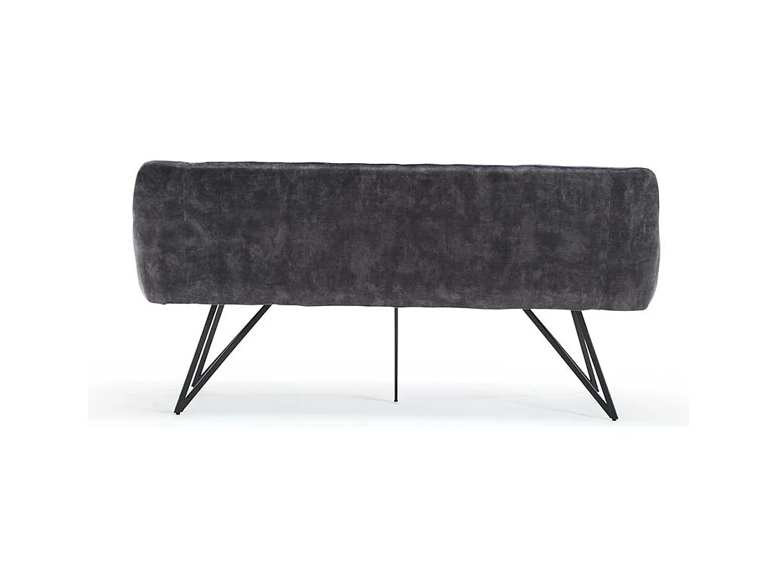 Esszimmersitzbank Velours modern in Anthrazit 180 cm breit
