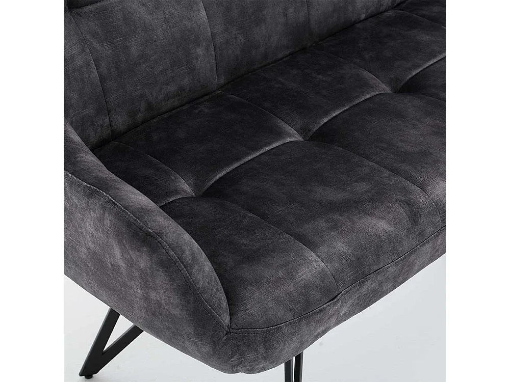 Esszimmersitzbank Velours modern in Anthrazit 180 cm breit