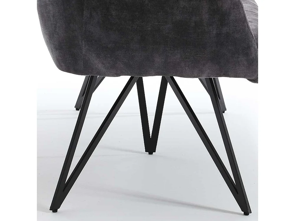 Esszimmersitzbank Velours modern in Anthrazit 180 cm breit