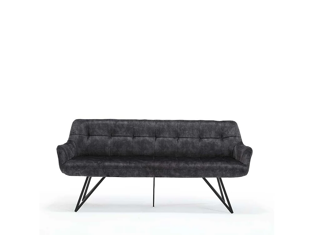 Esszimmersitzbank Velours modern in Anthrazit 180 cm breit