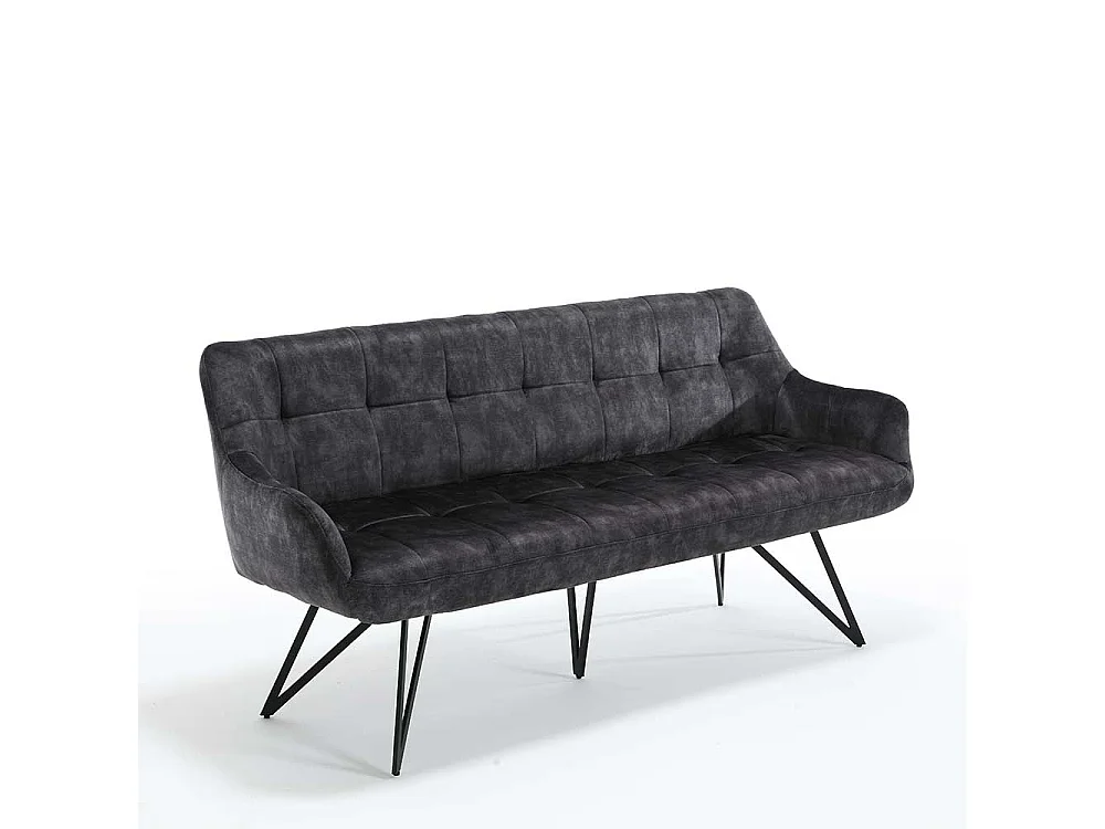 Esszimmersitzbank Velours modern in Anthrazit 180 cm breit