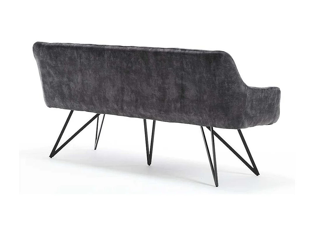 Esszimmersitzbank Velours modern in Anthrazit 180 cm breit