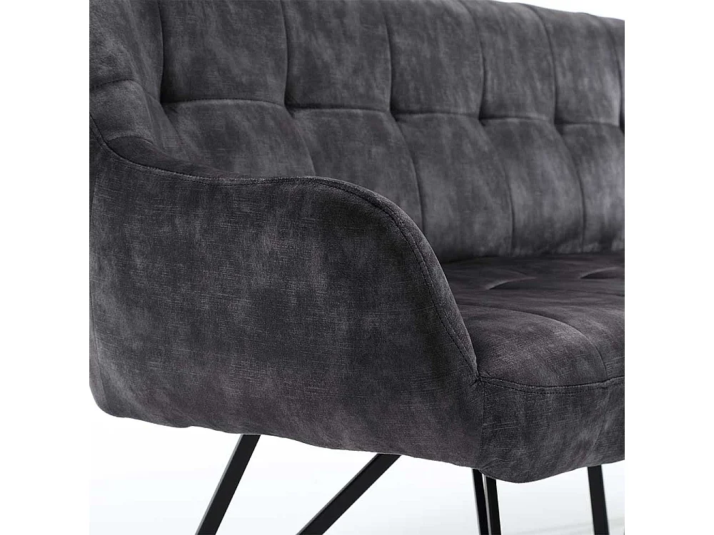 Esszimmersitzbank Velours modern in Anthrazit 180 cm breit