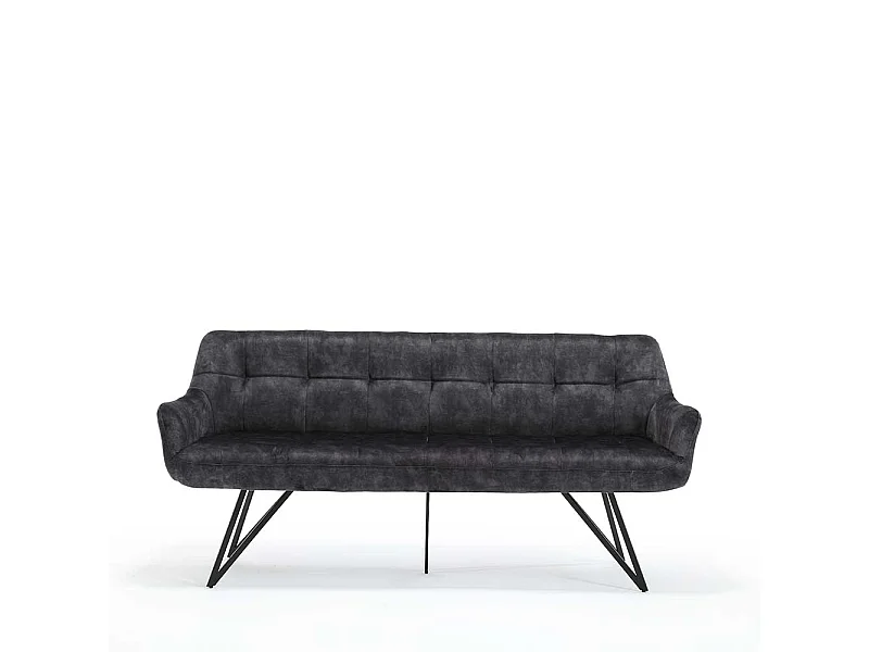 Esszimmersitzbank Velours modern in Anthrazit 180 cm breit