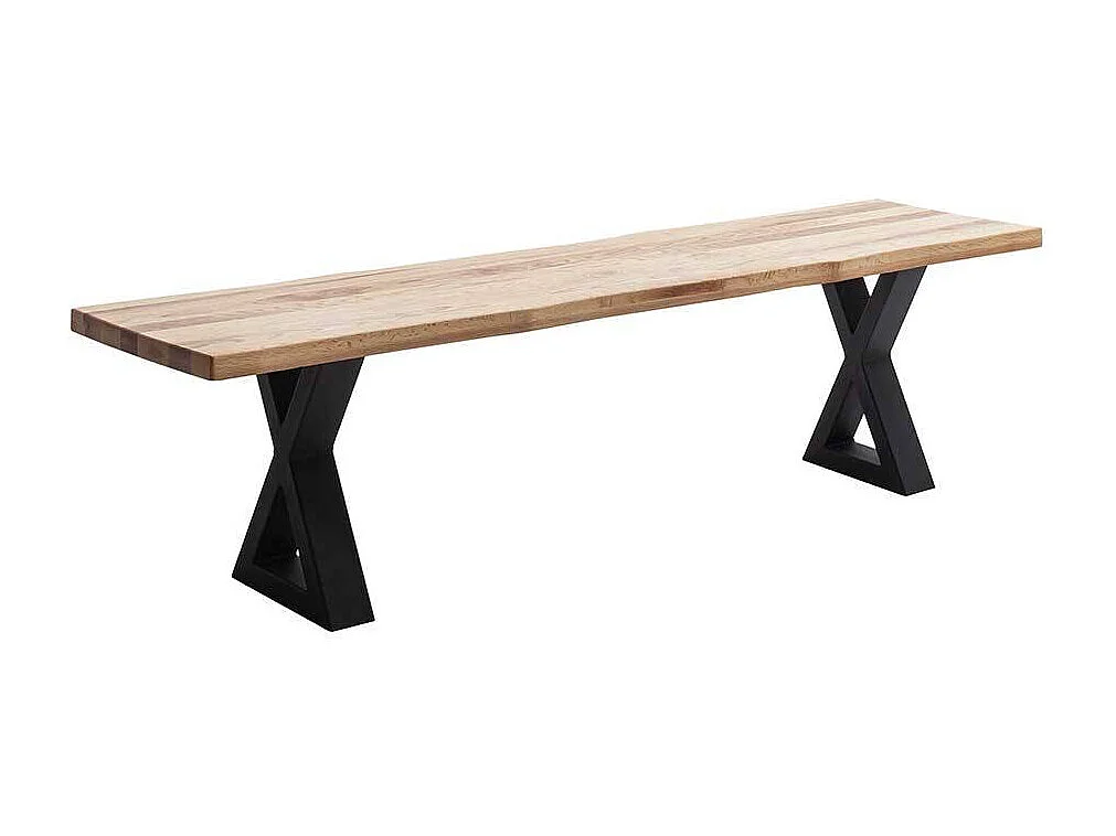 Massivholzbank Esszimmerbank aus Zerreiche Massivholz im Industry und Loft Stil