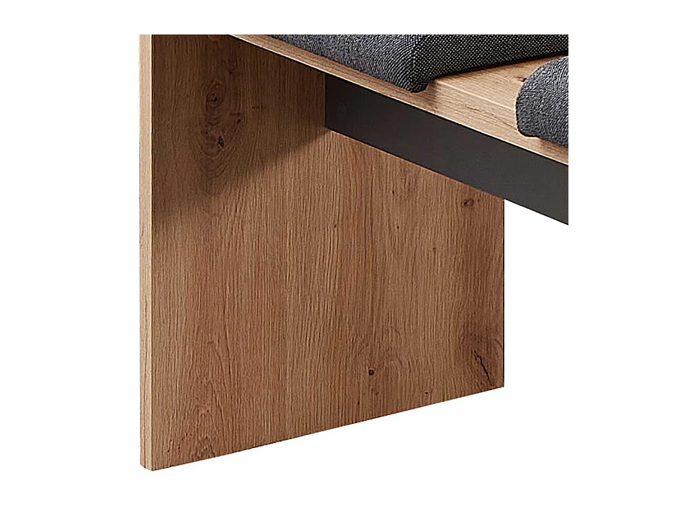 Eßzimmerbank in Wildeichefarben und Dunkelgrau Wangengestell