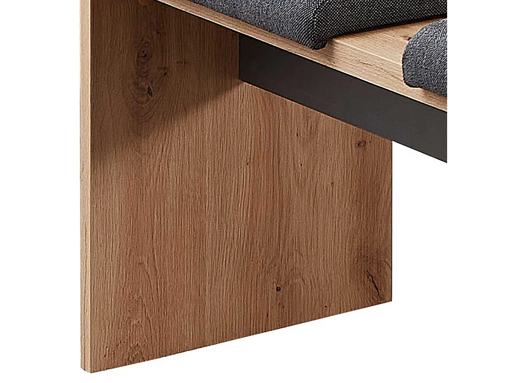 Eßzimmerbank in Wildeichefarben und Dunkelgrau Wangengestell