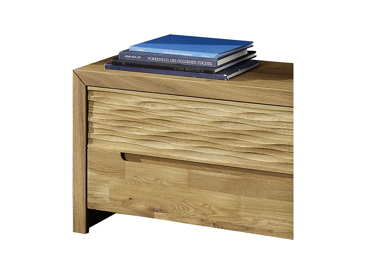 Sitzbank mit Klappe Wildeiche Massivholz