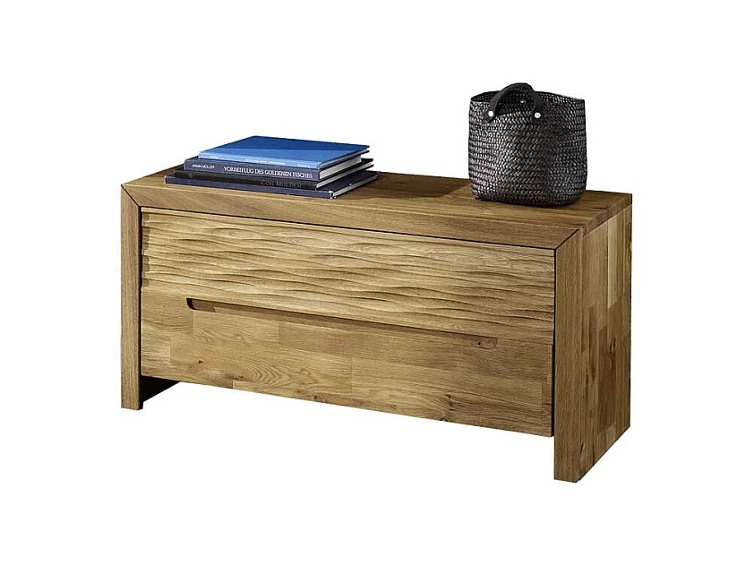 Sitzbank mit Klappe Wildeiche Massivholz