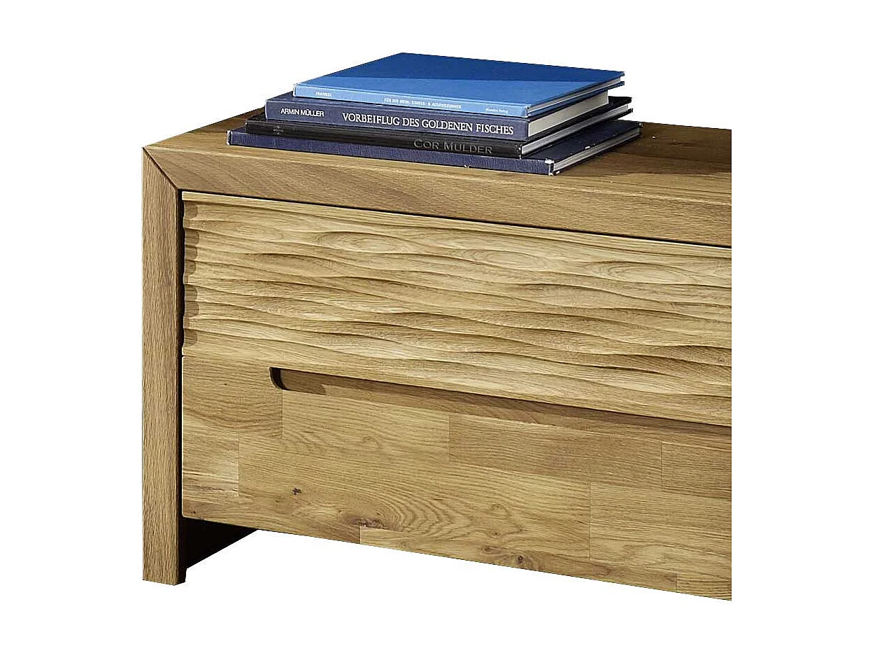 Sitzbank mit Klappe Wildeiche Massivholz