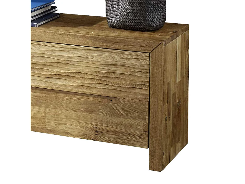 Sitzbank mit Klappe Wildeiche Massivholz