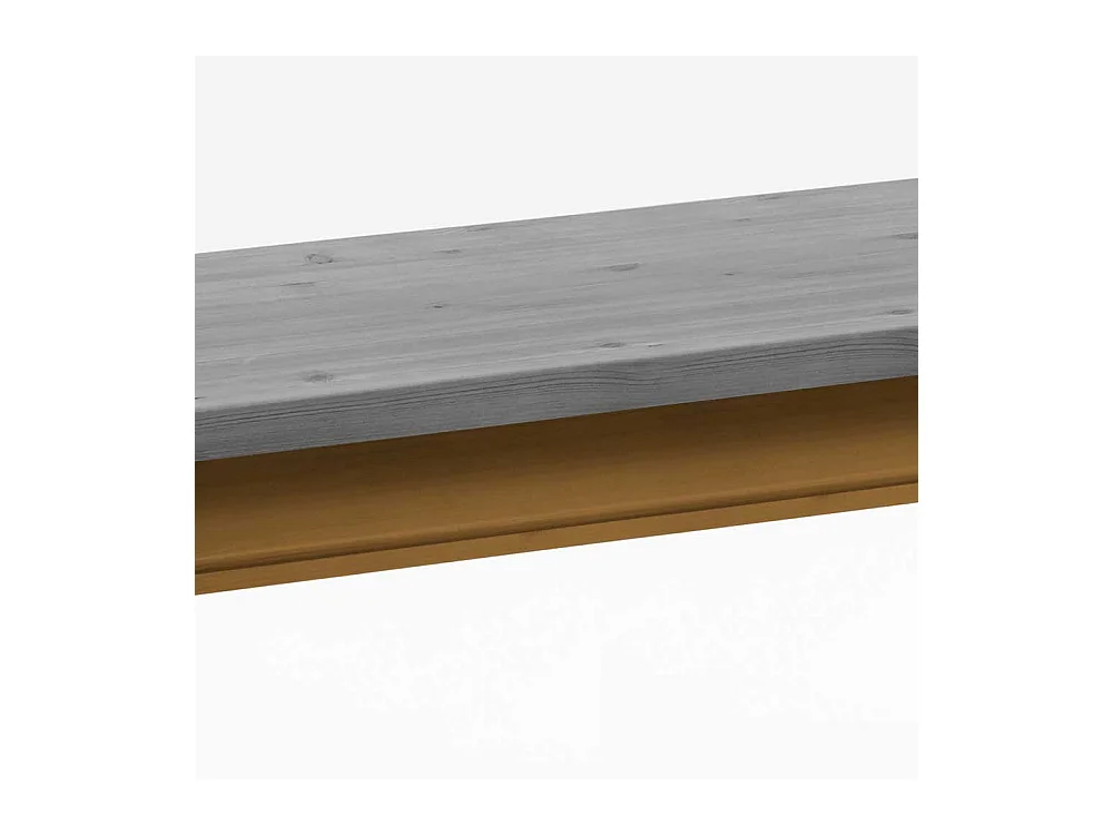 Esszimmersitzbank zweifarbig in Kiefer Grau und Laugenfarben 46 cm Sitzhöhe