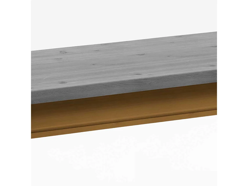 Esszimmersitzbank zweifarbig in Kiefer Grau und Laugenfarben 46 cm Sitzhöhe