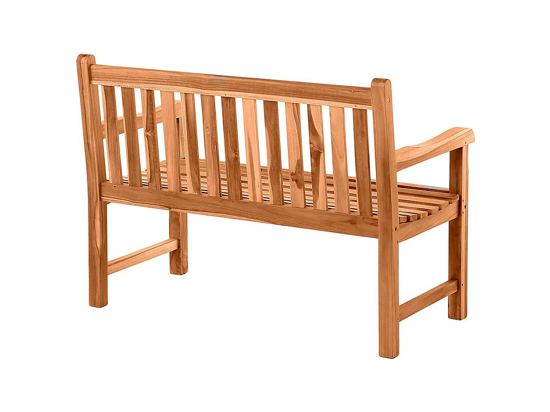 Balkonbank aus Teak Massivholz naturbelassen