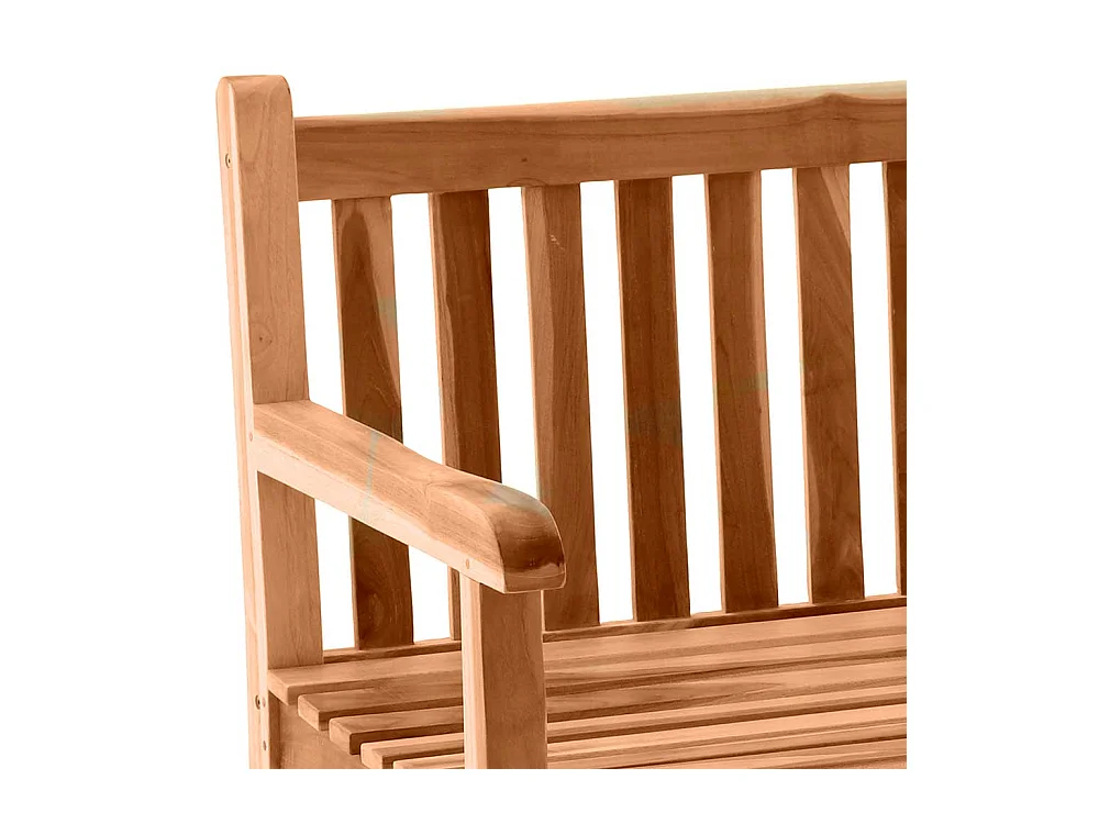 Balkonbank aus Teak Massivholz naturbelassen