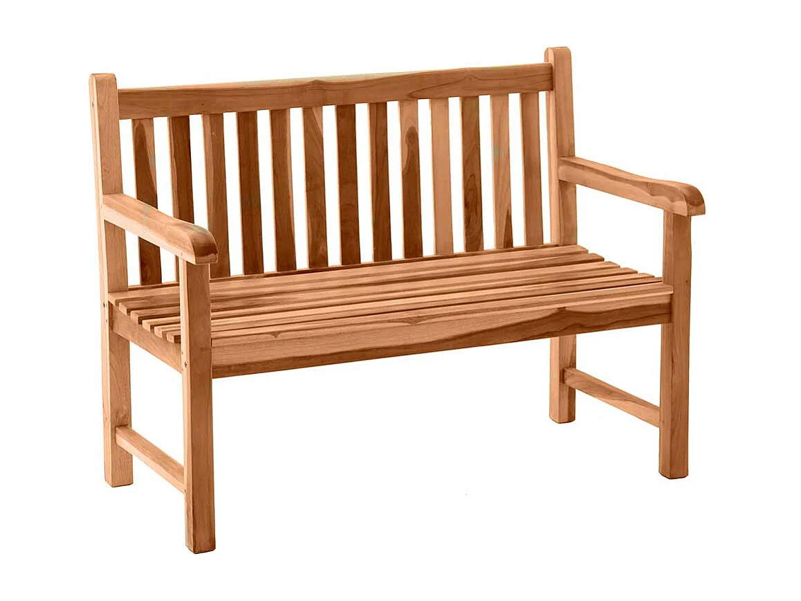 Balkonbank aus Teak Massivholz naturbelassen