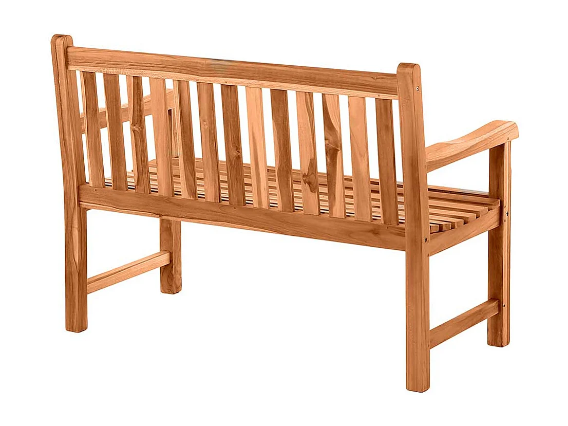 Balkonbank aus Teak Massivholz naturbelassen