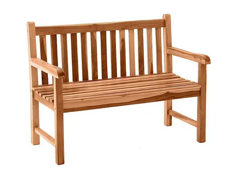 Balkonbank aus Teak Massivholz naturbelassen