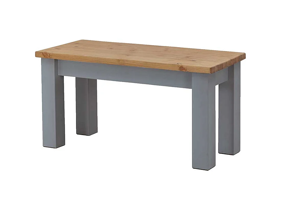 Sitzbank Holz massiv in Kiefer Grau und Laugenfarben 90 oder 110 cm