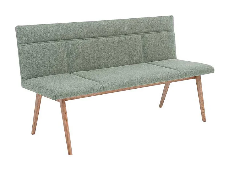 Esstischbank in Grün Webstoff Eiche massiv