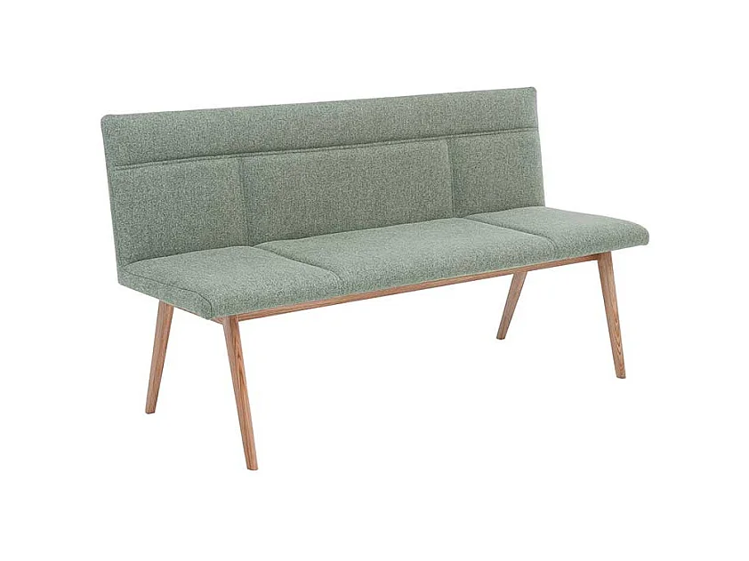 Esstischbank in Grün Webstoff Eiche massiv