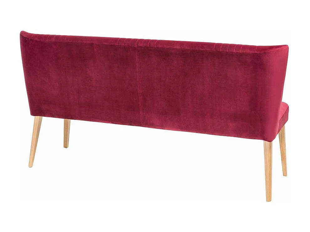 Retro Polsterbank in Pink Stoff Holzbeine