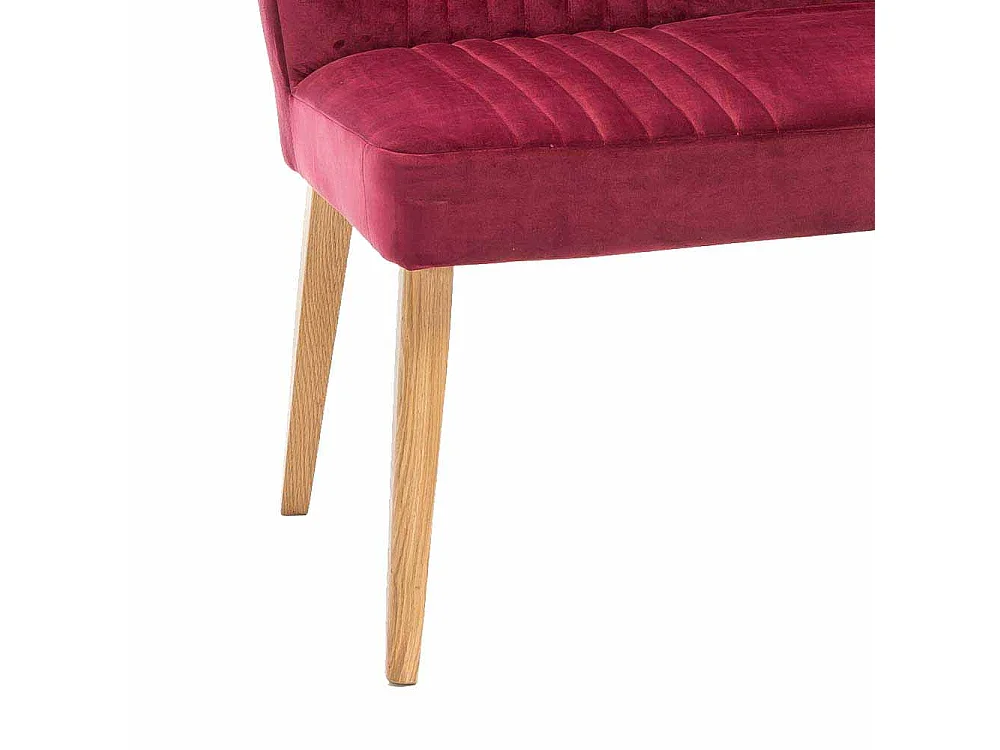 Retro Polsterbank in Pink Stoff Holzbeine