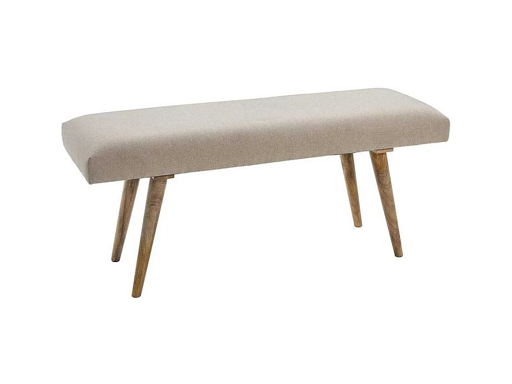 Polsterbank in Beige mit Webstoff Retro Design