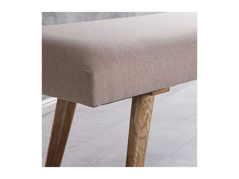 Polsterbank in Beige mit Webstoff Retro Design