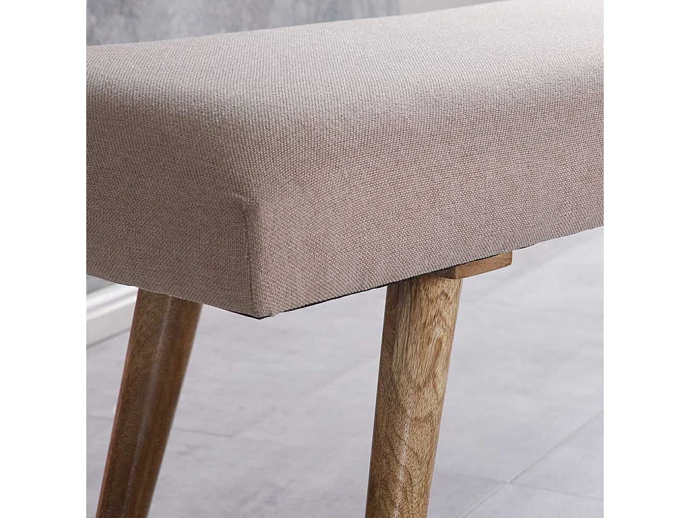 Polsterbank in Beige mit Webstoff Retro Design
