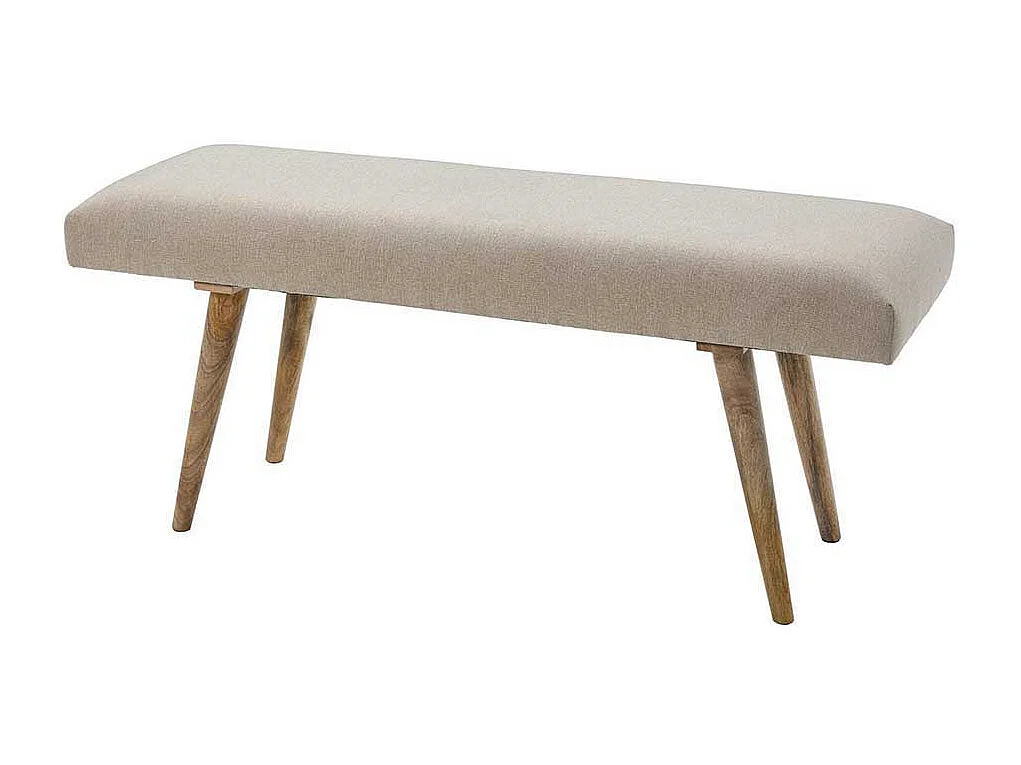 Polsterbank in Beige mit Webstoff Retro Design