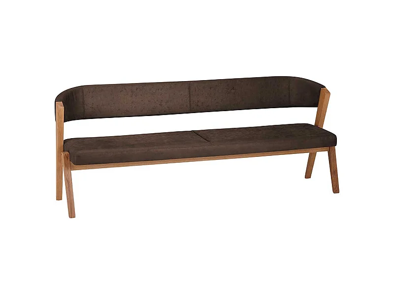 Esstischbank in Braun und Wildeichefarben Microfaser Bezug