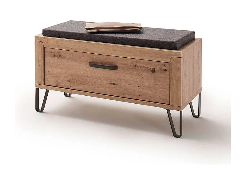 Sitzbank Dielenbank in Wildeichefarben 38 cm tief