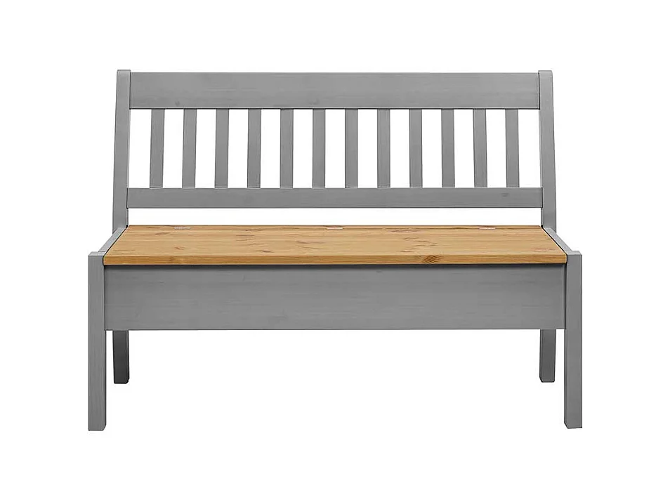 Esszimmerbank in Grau Kiefer massiv Stauraum