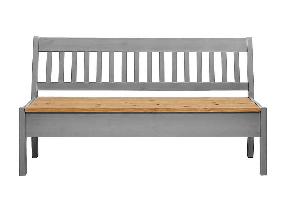 Esszimmerbank in Grau Kiefer massiv Stauraum