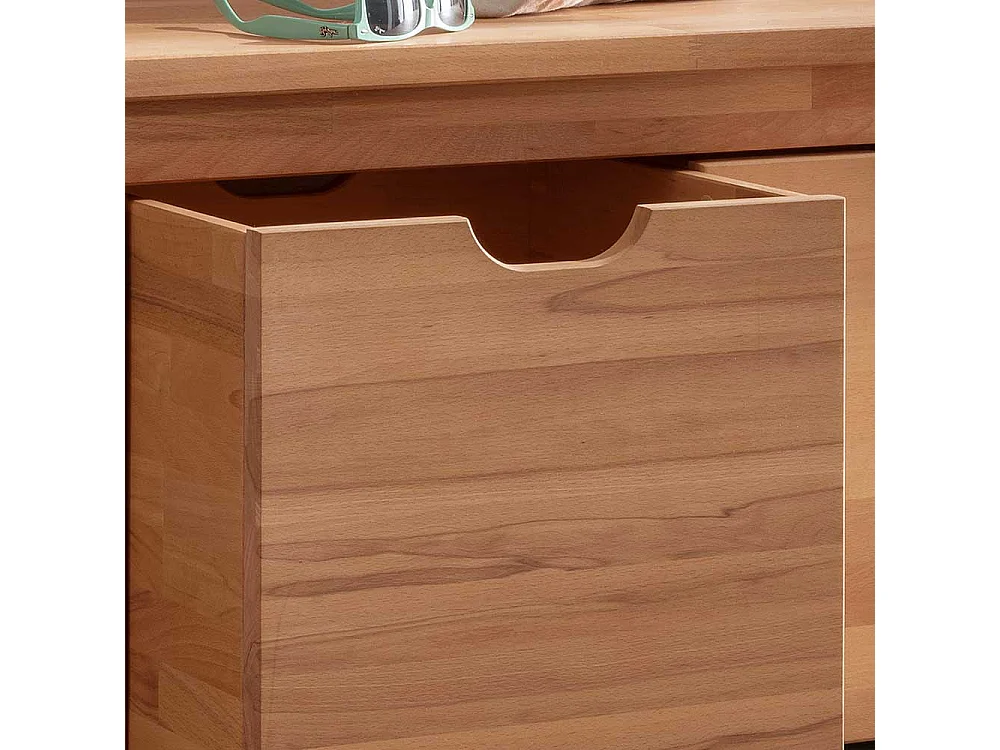 Massivholz Bank mit drei Holzkisten 120 cm breit