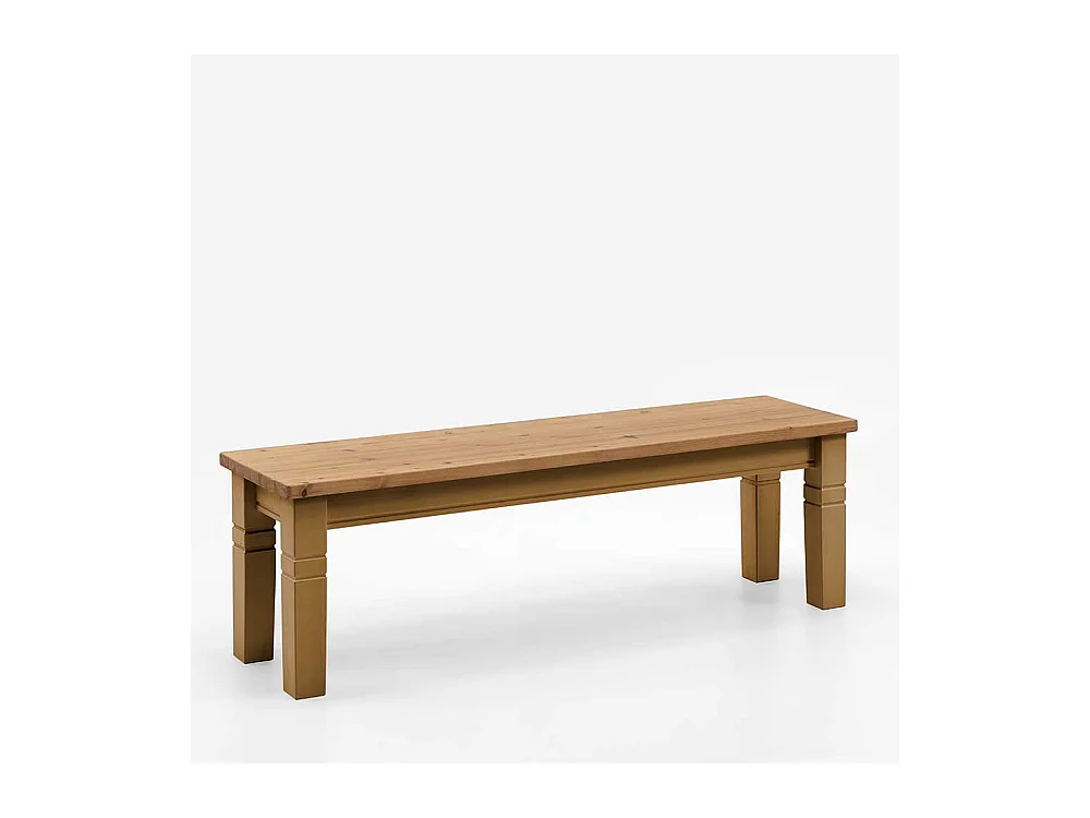 Esstischbank aus Kiefer massiv in Laugenfarben 46 cm Sitzhöhe