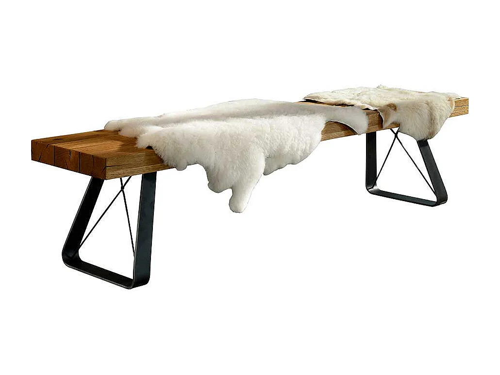 Esszimmerbank mit Metall-Bügelgestell Industrial Style