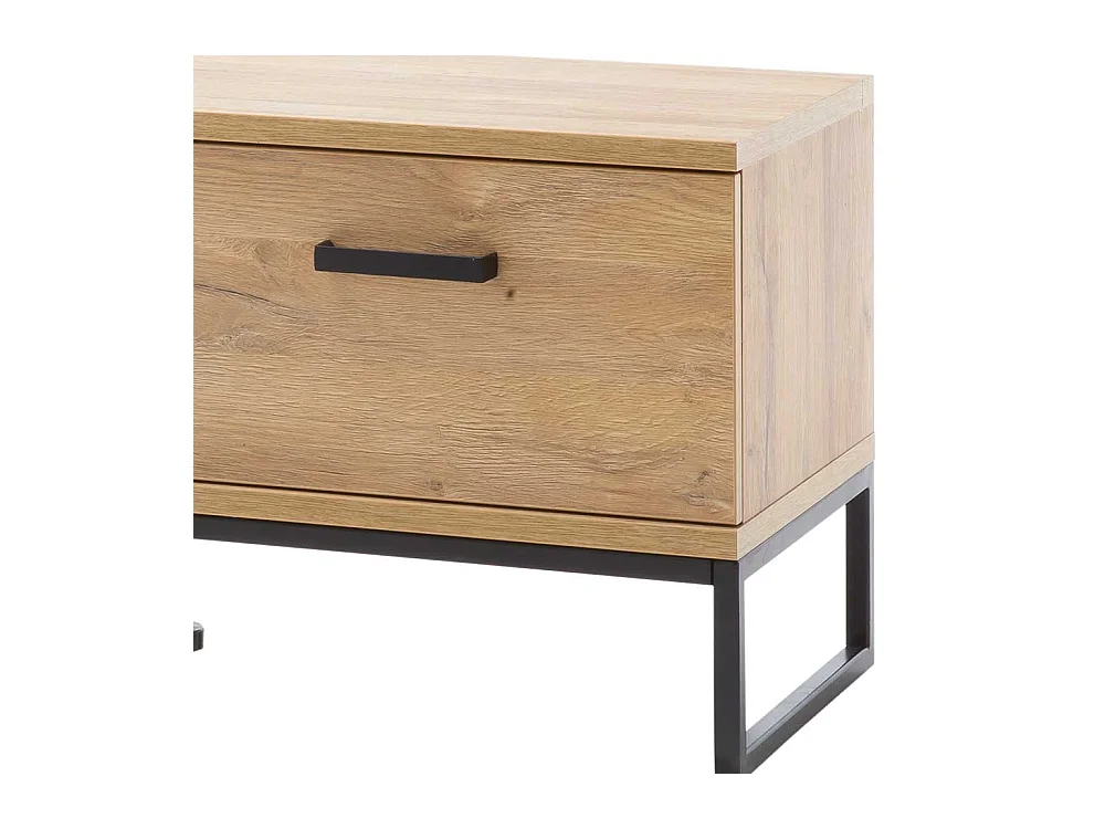 Garderobensitzbank in Wildeichefarben und Schwarz Klappe