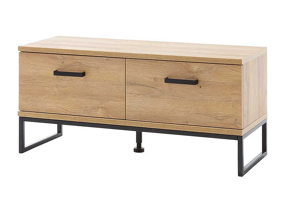 Garderobensitzbank in Wildeichefarben und Schwarz Klappe