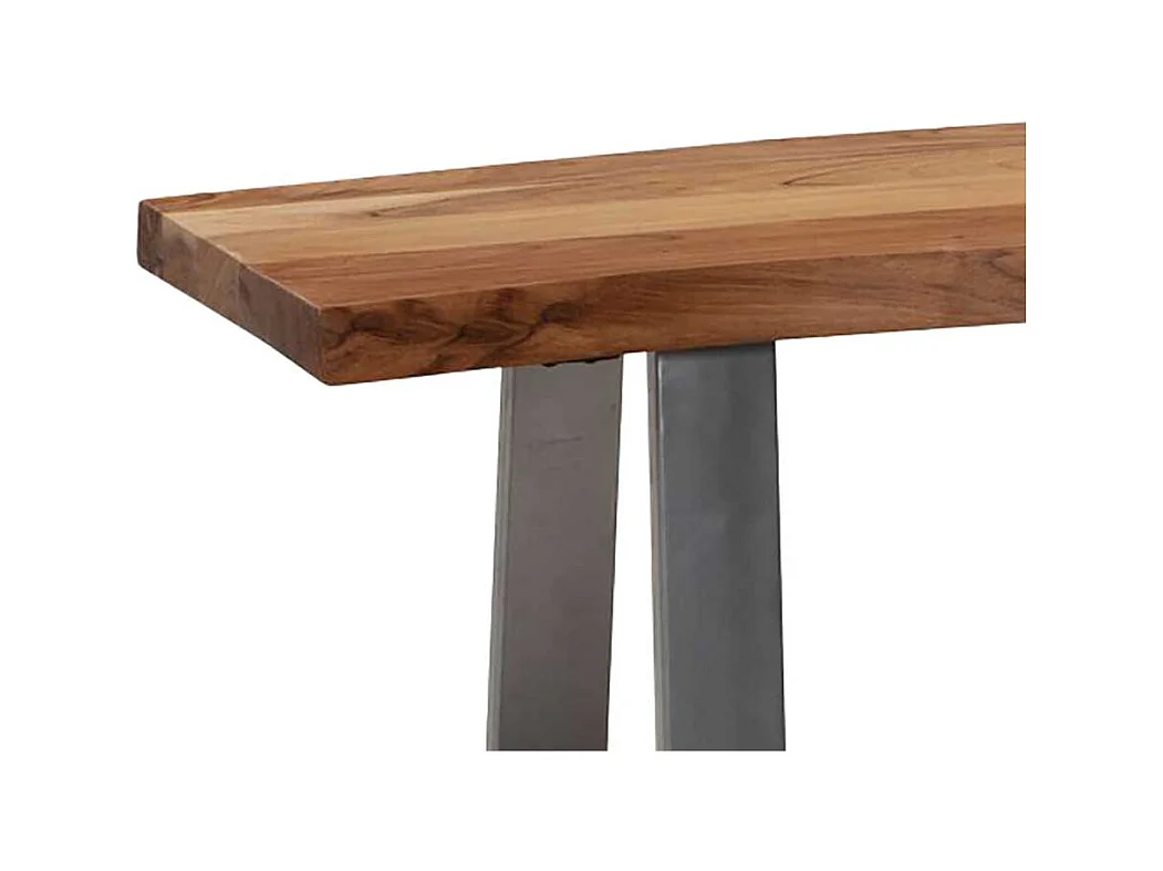 Esszimmerbank Sitzbank aus Metall und Akazie Massivholz