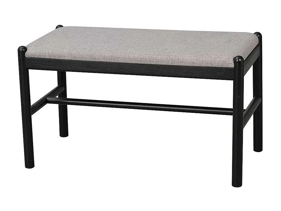 Sitzbank aus Eiche Massivholz Schwarz und Grau