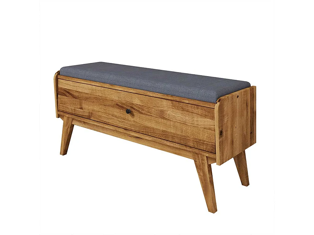 Sitzbank aus Wildeiche Massivholz Retrostil