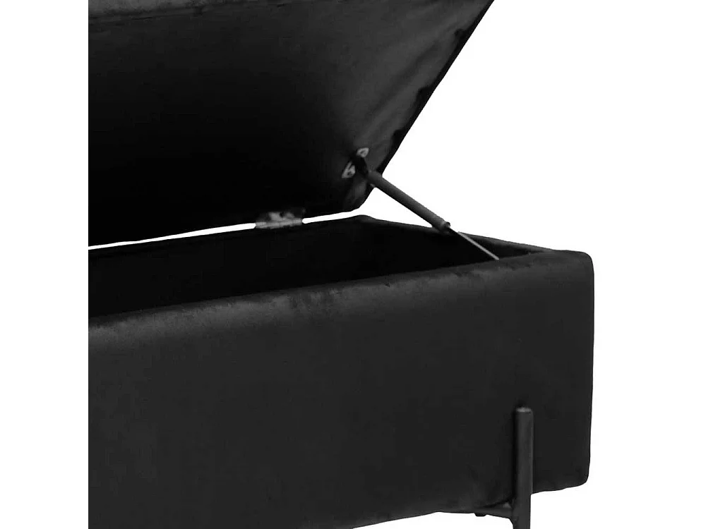 Bettbank mit Truhe in Schwarz Vierfußgestell aus Metall