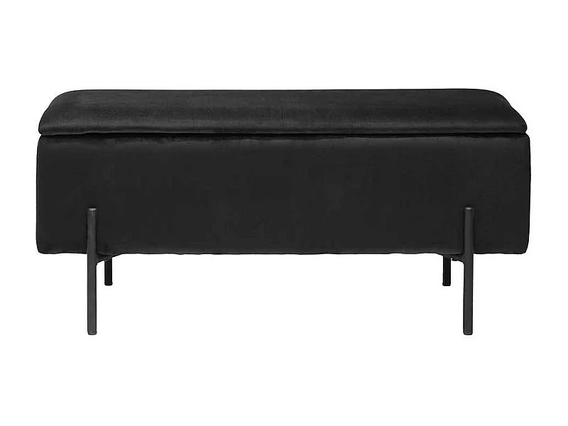 Bettbank mit Truhe in Schwarz Vierfußgestell aus Metall
